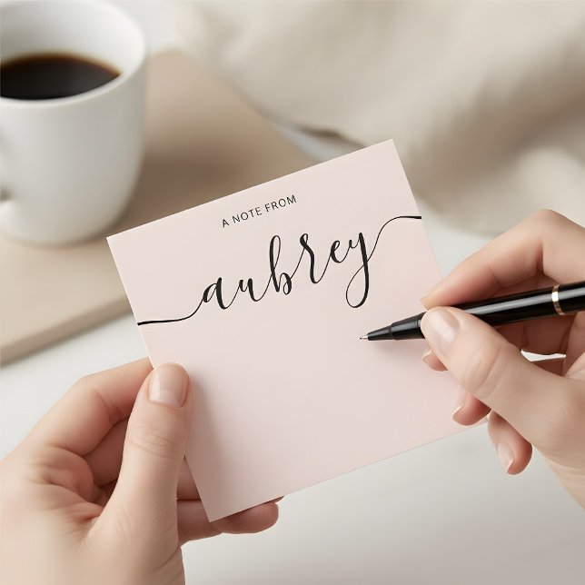 Girly Monogram Calligraphy Blush Pink Card (Creator Uploaded)