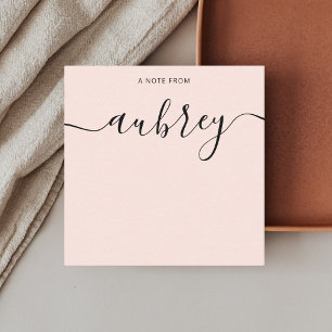 Girly Monogram Calligraphy Blush Pink Card
