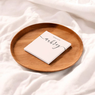 Girly Monogram Calligraphy Blush Pink Post-it Notes