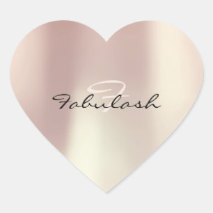 Girly Monogram Heart Glitter Rose Blush 16 Sticker
