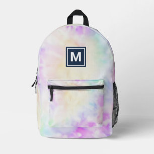 Girly Monogram Pastel Tie Dye Backpack
