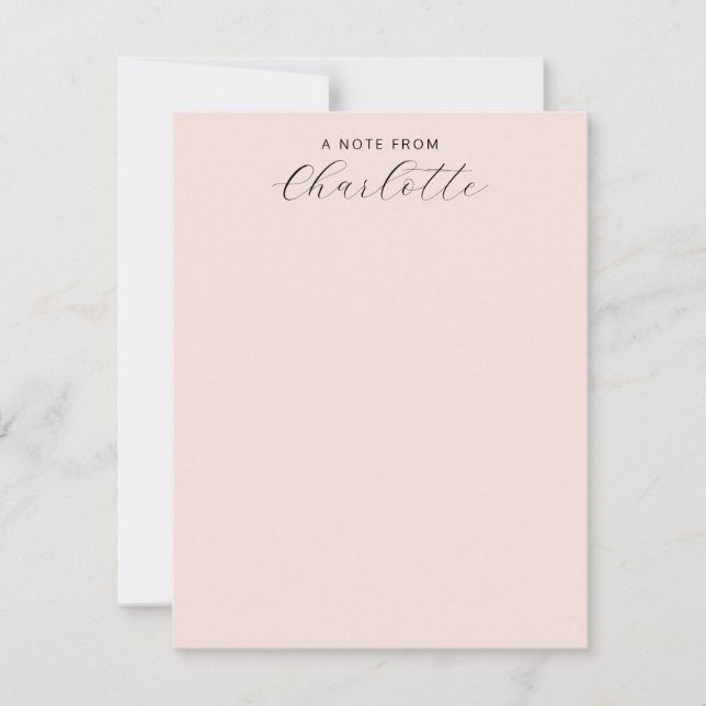 Girly Monogram Script Calligraphy Blush Pink Card (Front)