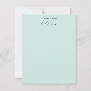 Girly Monogram Script Calligraphy Mint Green Card