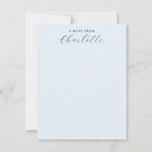 Girly Monogram Script Calligraphy Pastel Blue Card