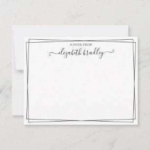 Girly Monogram Signature Script From The Desk Of Thank You Card