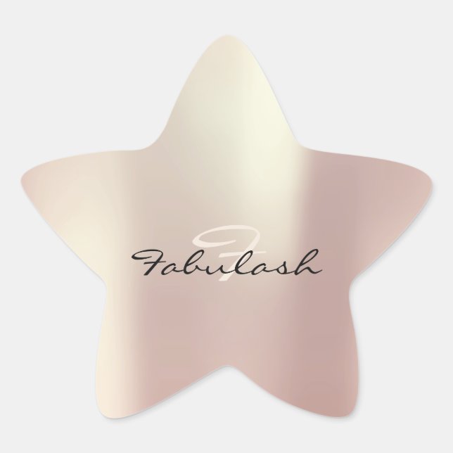 Girly Monogram Sparkly Glitter Pink Blush 16 Star Sticker (Front)