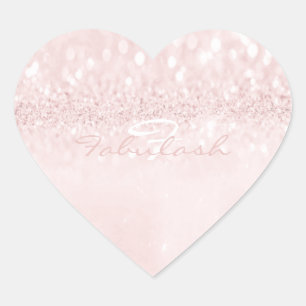 Girly Monogram Sparkly Glitter Pink Delicate Heart Heart Sticker
