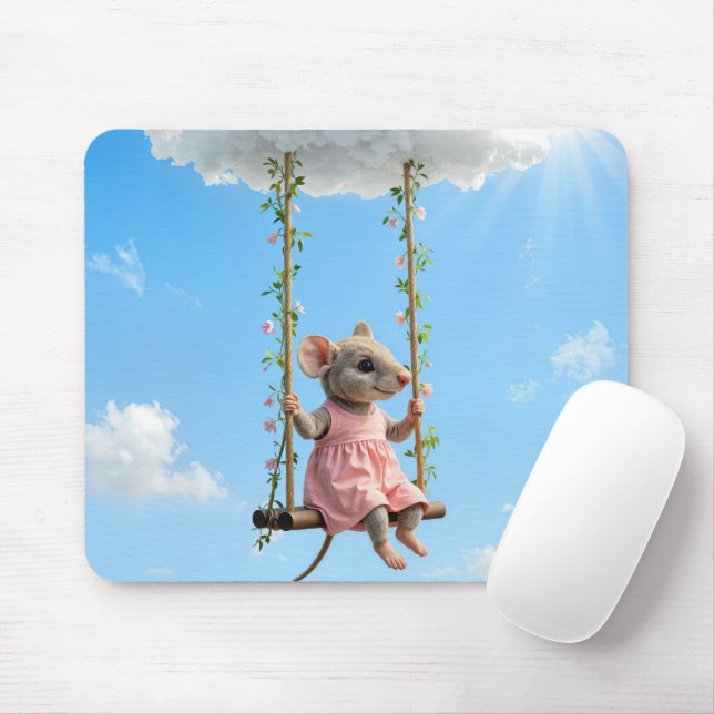 Girly Mouse On a Swing Pad (With Mouse)