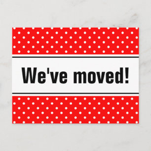 Girly moving postcards red and white polka dots