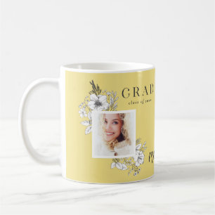 Girly multi photo floral elegant graduation party coffee mug