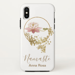 *~* Girly Namaste Lotus Gold Glitter Zen White Case-Mate iPhone Case