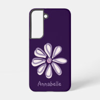 Girly Name Violet Blush Flower Doodle
