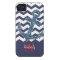 Girly Navy Faux Glitter Anchor Chevron Chic