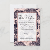 Girly Navy Rose Gold Glitter Floral Illustrations