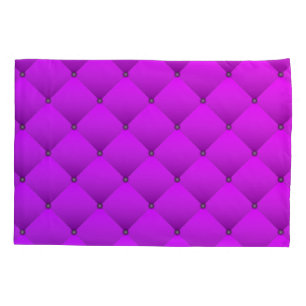 Girly Neon Purple Faux Quilted Diamond Pattern Pillowcase