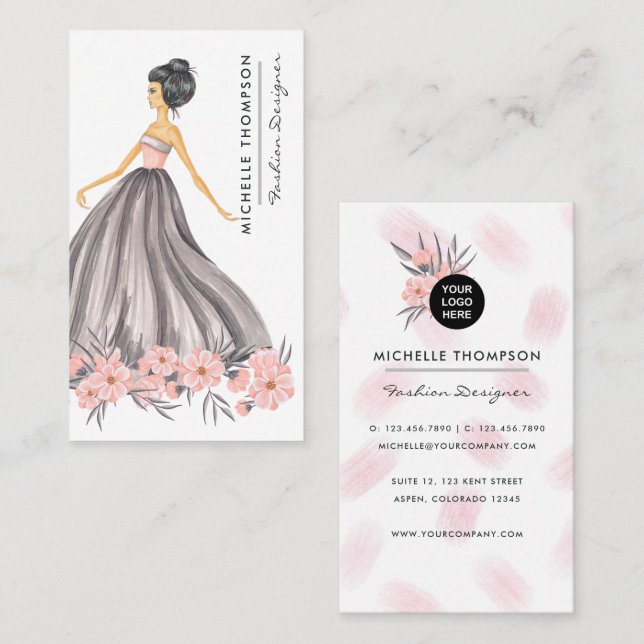 Girly New York Fashion Designer Business Card (Front/Back)