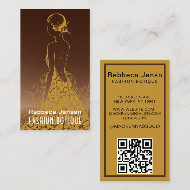 Girly New York Fashion Designer Business Card (Front/Back)