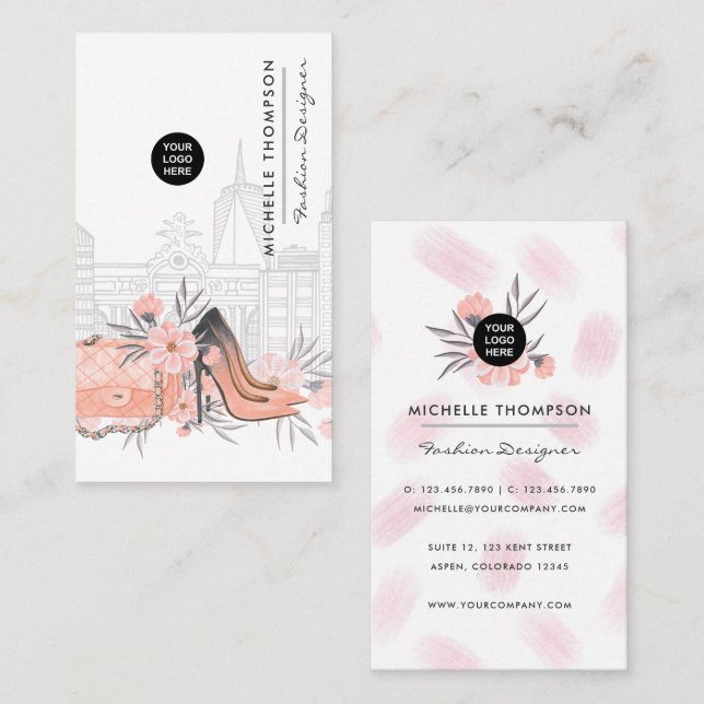 Girly New York Fashion Designer Business Card (Front/Back)