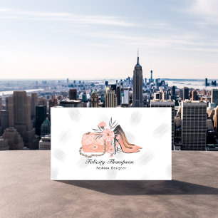 Girly New York Fashion Designer QR Code Business Card