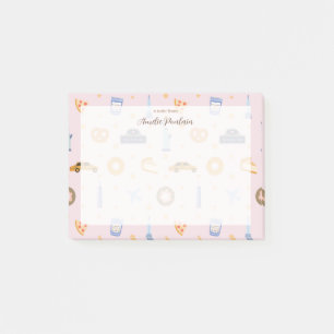 Girly NYC Pattern Baby Pink Name  Post-it Notes