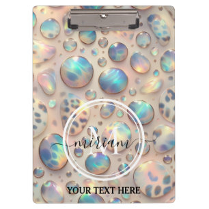 Girly Opal Leopard Print Office School Clipboard