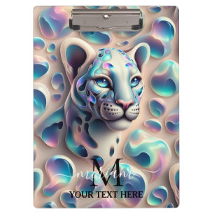 Girly Opal Leopard Print Office School Clipboard