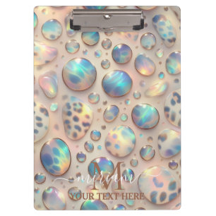 Girly Opal Leopard Print Office School Clipboard