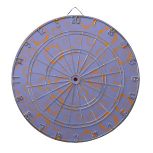 girly orange purple circle squares pattern dizzy dartboard