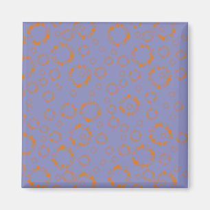 girly orange purple circle squares pattern dizzy magnet