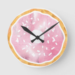Girly Pale Pink Doughnut Clock