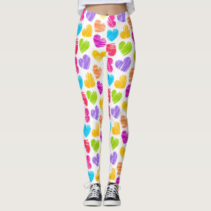 Girly pastel love hearts pattern drawstring bag leggings