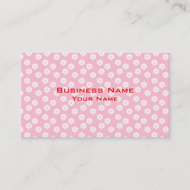 Girly Pastel Pink Floral Pattern. Business Card (Front)