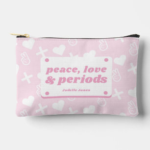 Girly Pastel Pink Floral Pattern Period Accessory Pouch