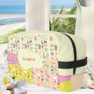 Girly Pastel Pink Kawaii Doodle Dopp Kit