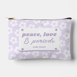 Girly Pastel Purple Floral Pattern Period Accessory Pouch