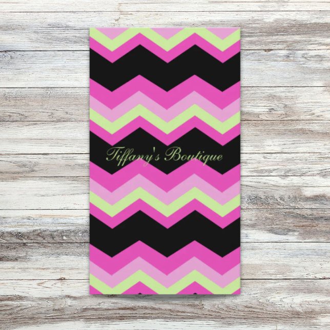 girly pattern zigzag fuchsia hot pink chevron business card (girly pattern zigzag fuchsia hot pink chevron business card)