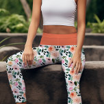 Girly Peach And Pink Roses Watercolor Floral<br><div class="desc">Embrace your feminine side with these romantic capri leggings, featuring a delicate watercolor floral design of peach and pink roses. The soft, dreamy colours and beautiful blooms make these leggings perfect for a casual day out or a special occasion. The comfortable fit and stylish design will make you feel confident...</div>
