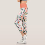 Girly Peach And Pink Roses Watercolor Floral Capri Leggings<br><div class="desc">Girly Peach And Pink Roses Watercolor Floral Capri Leggings</div>