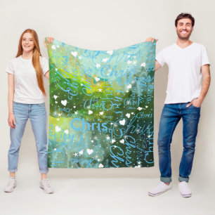 Girly Personalised Abstract Bluish Fleece Blanket