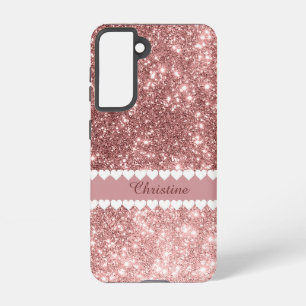 Girly Personalised Faux Gliiter Pink Samsung Galaxy Case