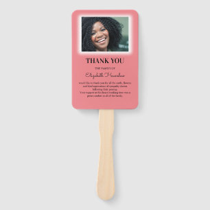 Girly Personalised Photo Funeral Thank You Favour Hand Fan