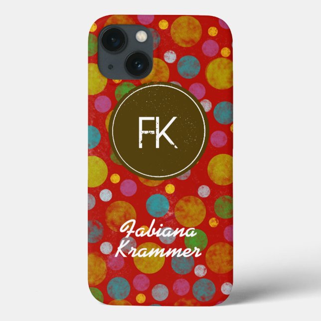 girly personalizable colour polka dots Case-Mate iPhone case (Back)
