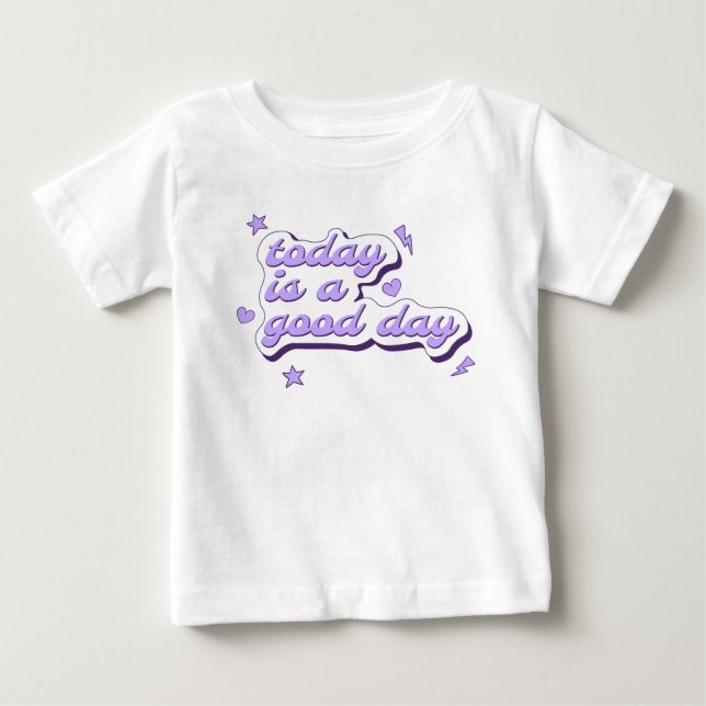 Girly Phrase Stars Hearts Rays Purple Baby T-Shirt (Front)