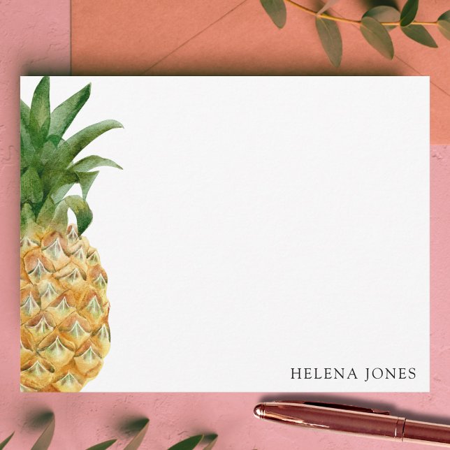 Girly Pineapple Personalised Correspondence   Card (Creator Uploaded)