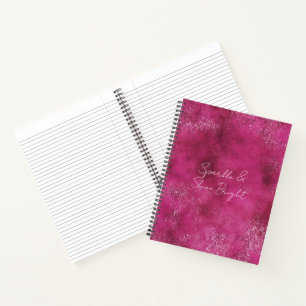 Girly Pink Abstract Glitz Glam Glitter Notebook