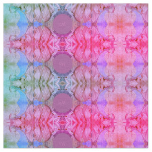 Girly Pink Abstract Watercolor Boho Monogram Fabric