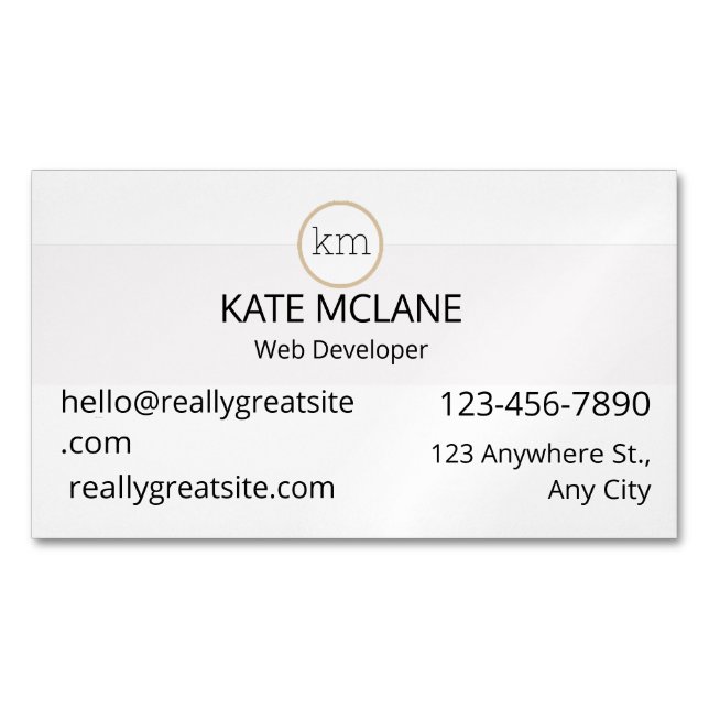 GIRLY Pink Aesthetic Feminine Magnetic Business Card (Front)