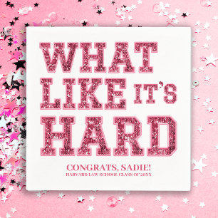 Girly Pink Aesthetic Law School Graduation Decor Napkin