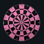 Girly Pink And Black Dartboard<br><div class="desc">Girly Pink And Black Dart Board</div>