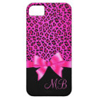 Girly Pink and Black Leopard Print Elegant Classy